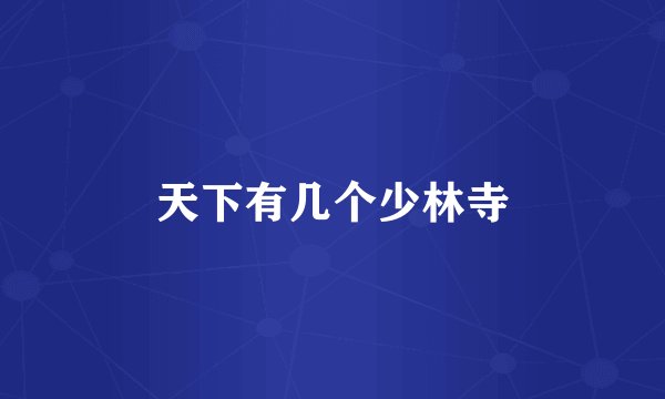 天下有几个少林寺