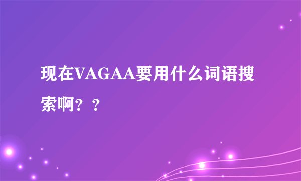 现在VAGAA要用什么词语搜索啊？？