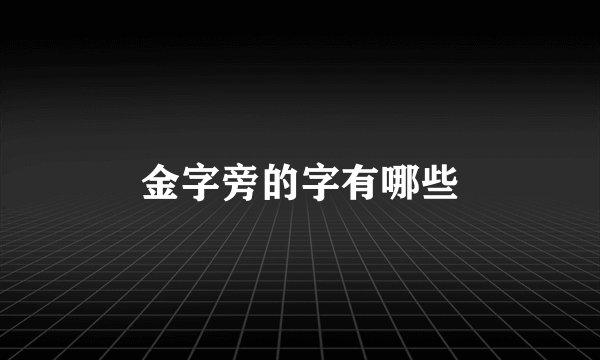 金字旁的字有哪些