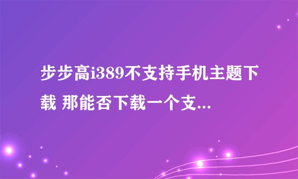 步步高i389不支持手机主题下载 那能否下载一个支持手机主题的软件后能下载了呢