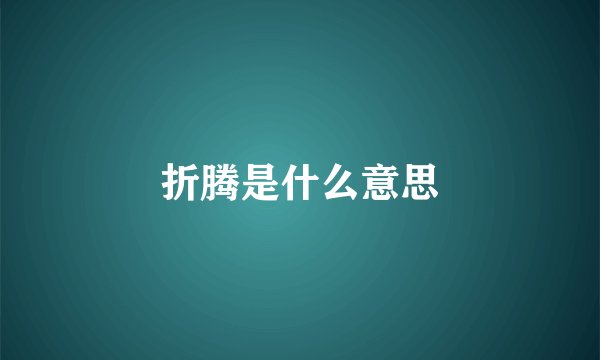 折腾是什么意思