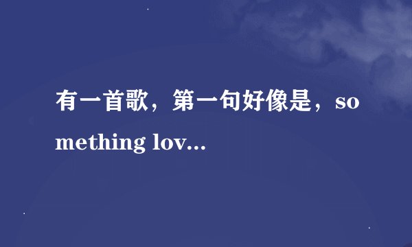 有一首歌，第一句好像是，something love,这是什么歌