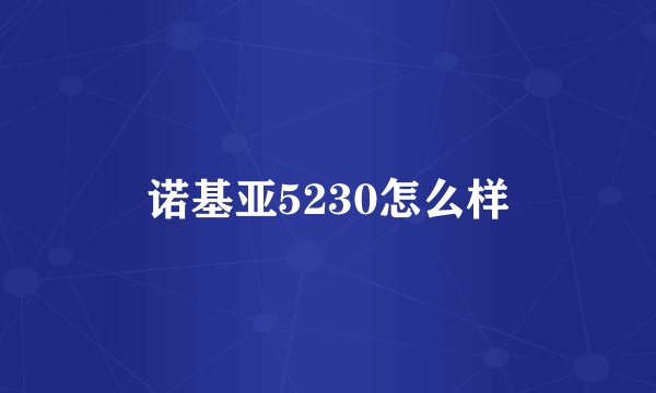 诺基亚5230怎么样