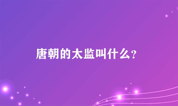 唐朝的太监叫什么？