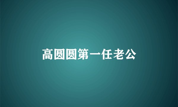 高圆圆第一任老公