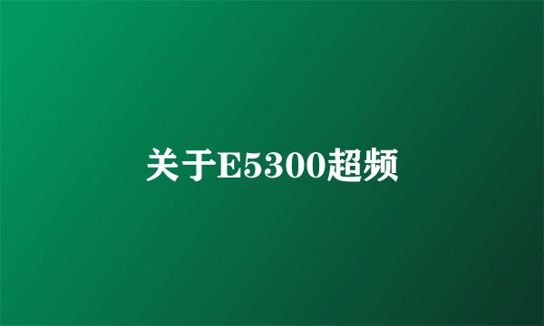 关于E5300超频