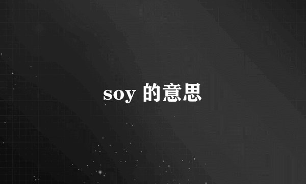 soy 的意思
