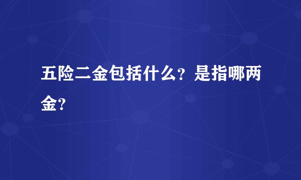 五险二金包括什么？是指哪两金？
