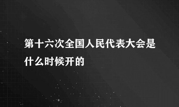 第十六次全国人民代表大会是什么时候开的