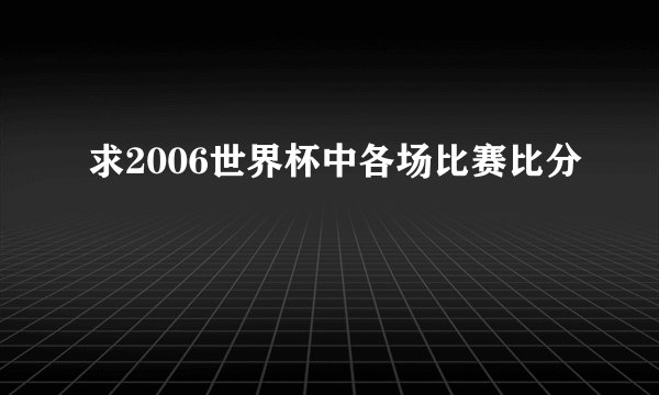 求2006世界杯中各场比赛比分