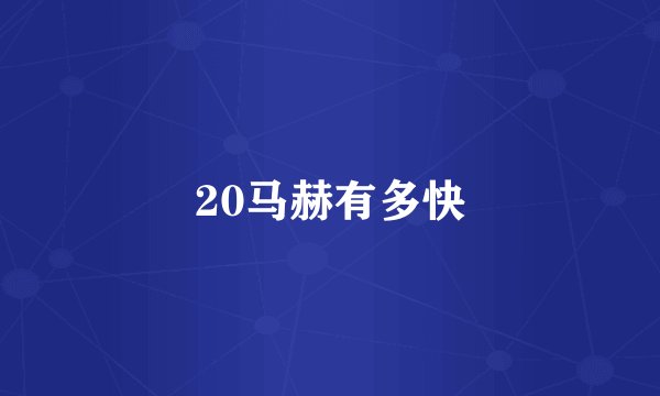 20马赫有多快