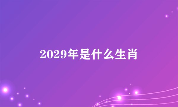 2029年是什么生肖