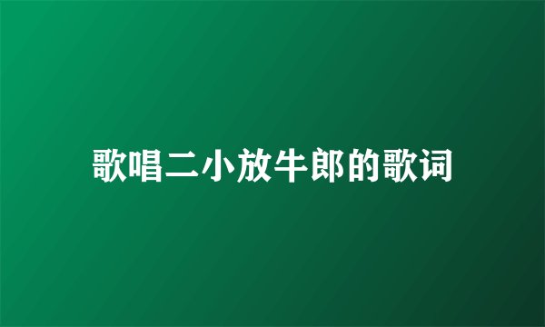 歌唱二小放牛郎的歌词