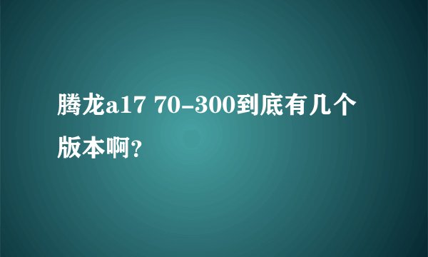 腾龙a17 70-300到底有几个版本啊？