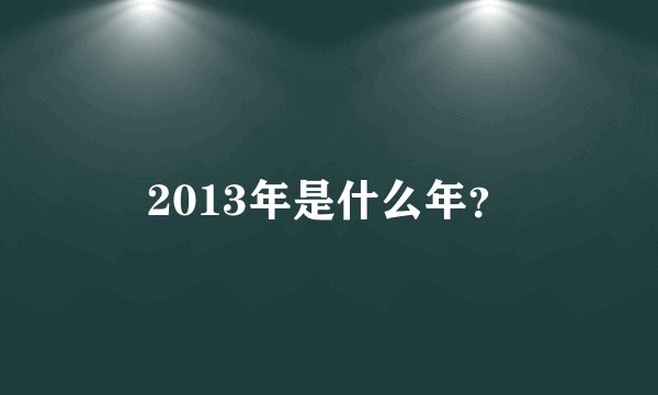 2013年是什么年？
