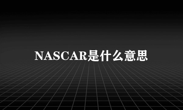 NASCAR是什么意思