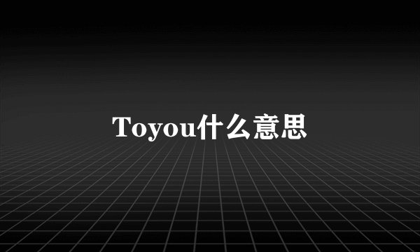 Toyou什么意思