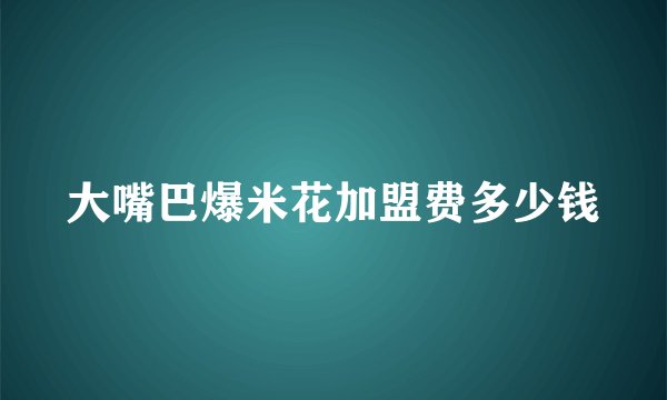 大嘴巴爆米花加盟费多少钱