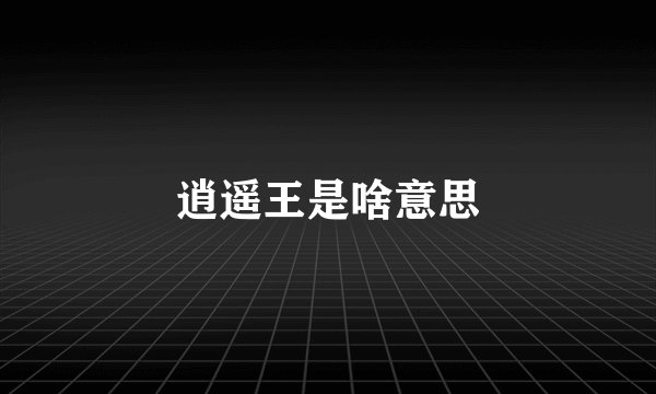 逍遥王是啥意思