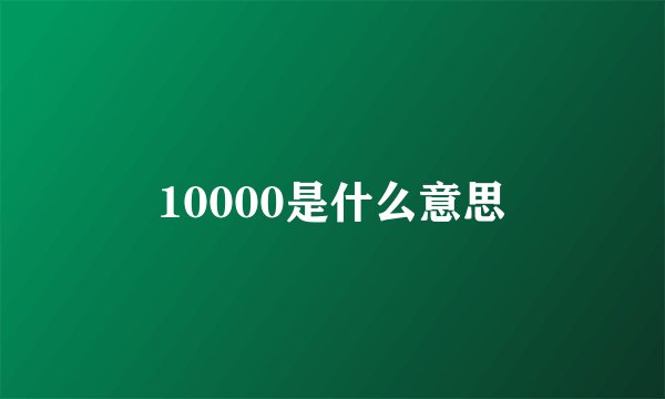 10000是什么意思