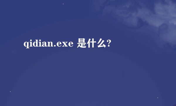 qidian.exe 是什么?