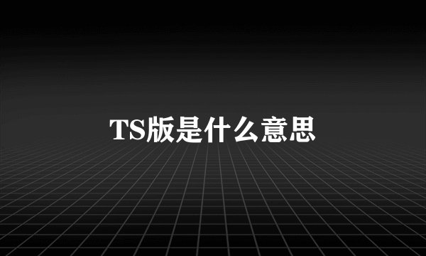 TS版是什么意思