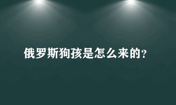 俄罗斯狗孩是怎么来的？