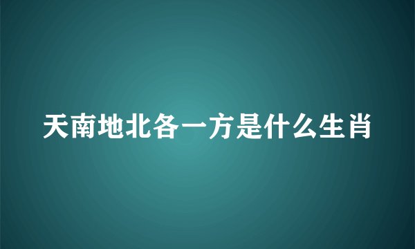 天南地北各一方是什么生肖