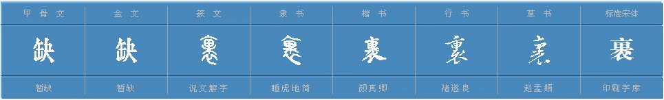 裹的偏旁部首是啥