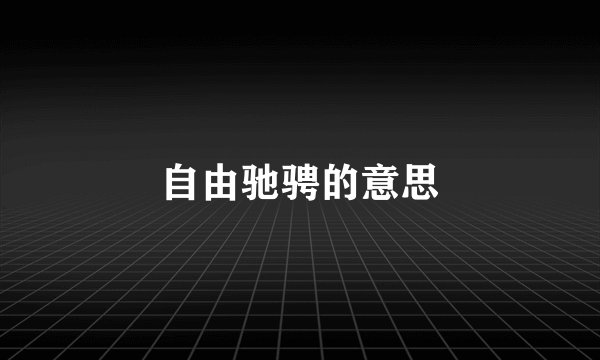 自由驰骋的意思