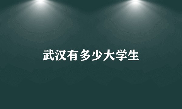 武汉有多少大学生