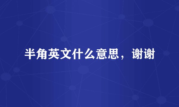 半角英文什么意思，谢谢
