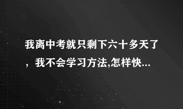 我离中考就只剩下六十多天了，我不会学习方法,怎样快速提高各科成绩？我不怕吃苦!