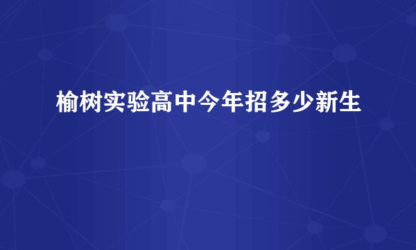 榆树实验高中今年招多少新生