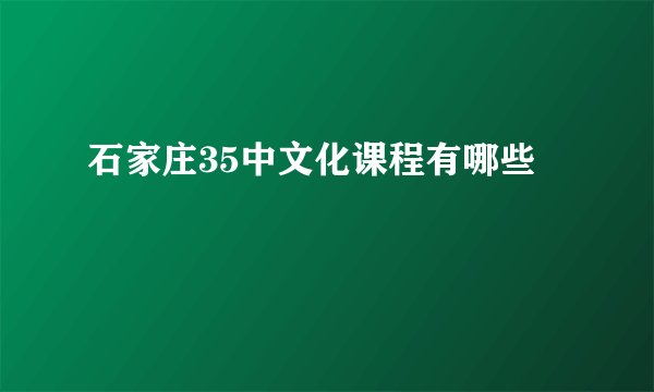 石家庄35中文化课程有哪些