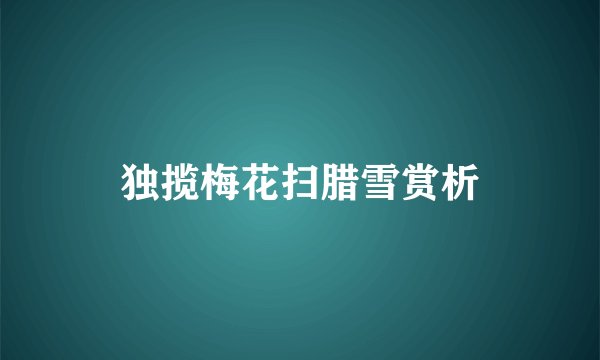 独揽梅花扫腊雪赏析