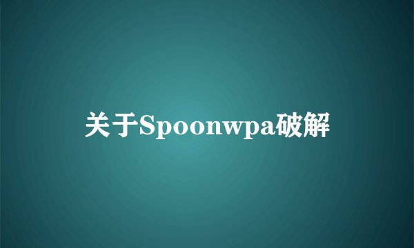 关于Spoonwpa破解