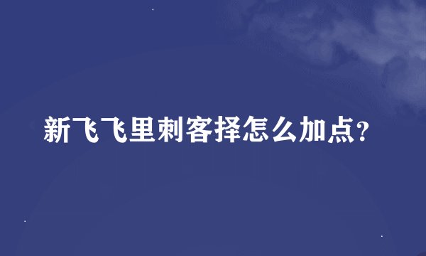 新飞飞里刺客择怎么加点？