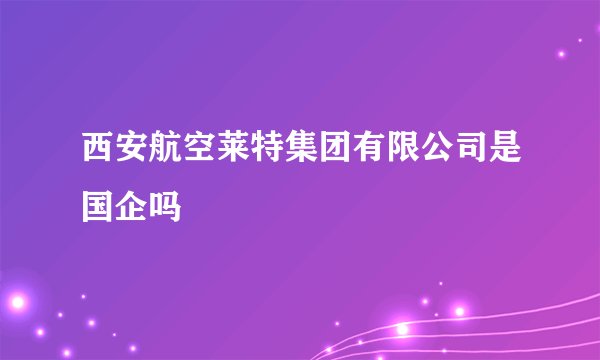 西安航空莱特集团有限公司是国企吗