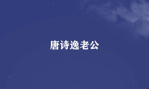 唐诗逸老公