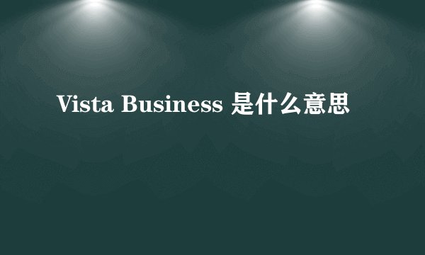 Vista Business 是什么意思