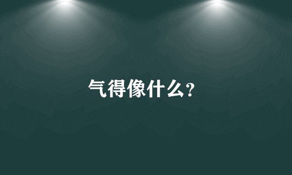 气得像什么？