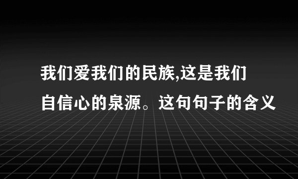 我们爱我们的民族,这是我们自信心的泉源。这句句子的含义