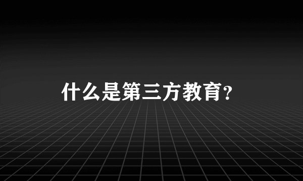 什么是第三方教育？