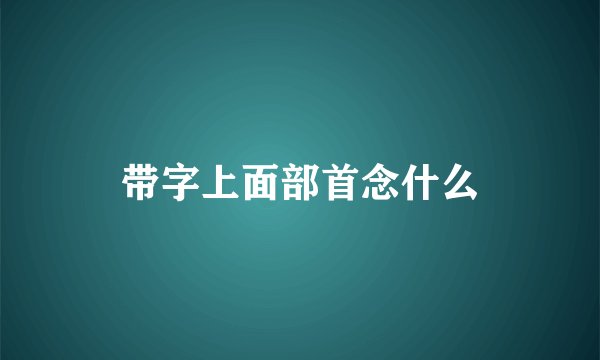 带字上面部首念什么