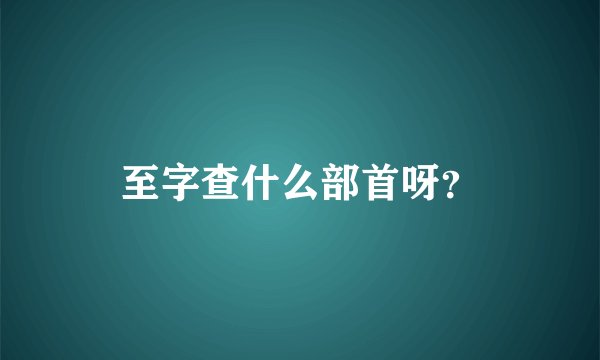 至字查什么部首呀？