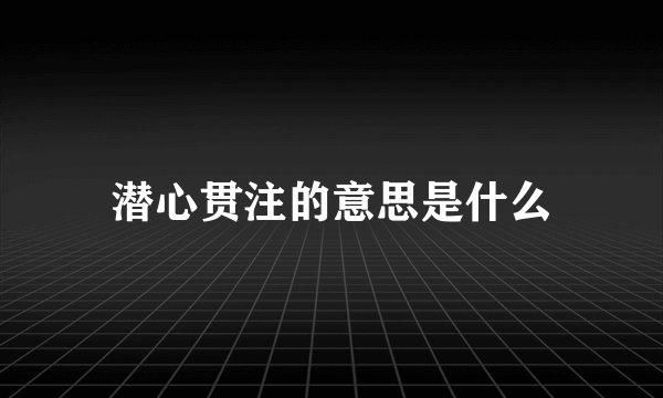 潜心贯注的意思是什么