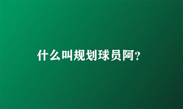 什么叫规划球员阿？