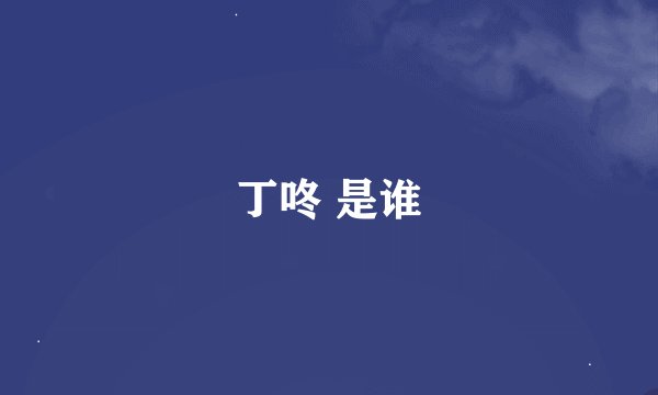 丁咚 是谁