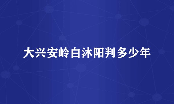 大兴安岭白沐阳判多少年